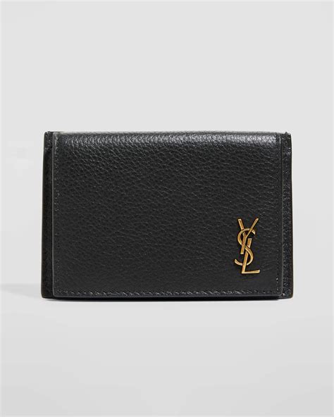 ysl monogram flap card case in grained leather|ysl lambskin case.